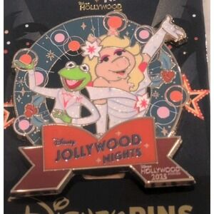 2025 Disney Parks Jollywood Nights Hollywood Studios Muppets Kermit Piggy Pin LR